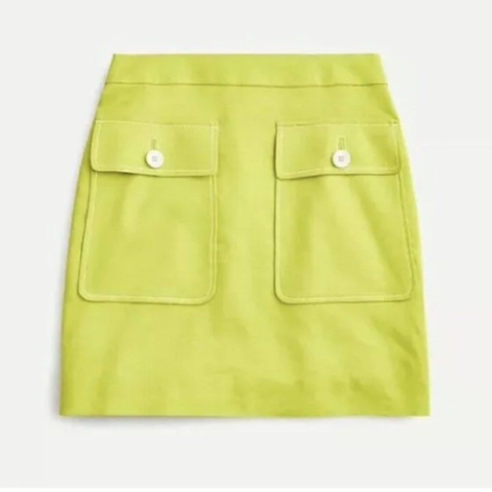 Jcrew Patch Pocket Skirt in Stretch Linen